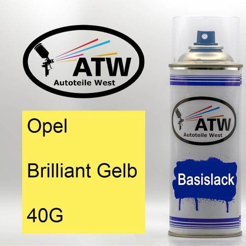 Opel, Brilliant Gelb, 40G: 400ml Sprühdose, von ATW Autoteile West.